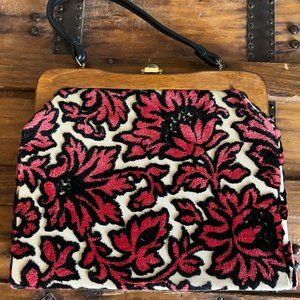 VINTAGE HAND BAG PURSE UPHOLSTERY FABRIC - RARE